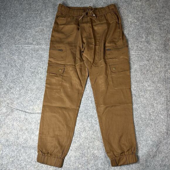 BANANA REPUBLIC Soft Cargo Jogger Pants Women Small Tencel Fabric Potters Clay - Picture 1 of 11